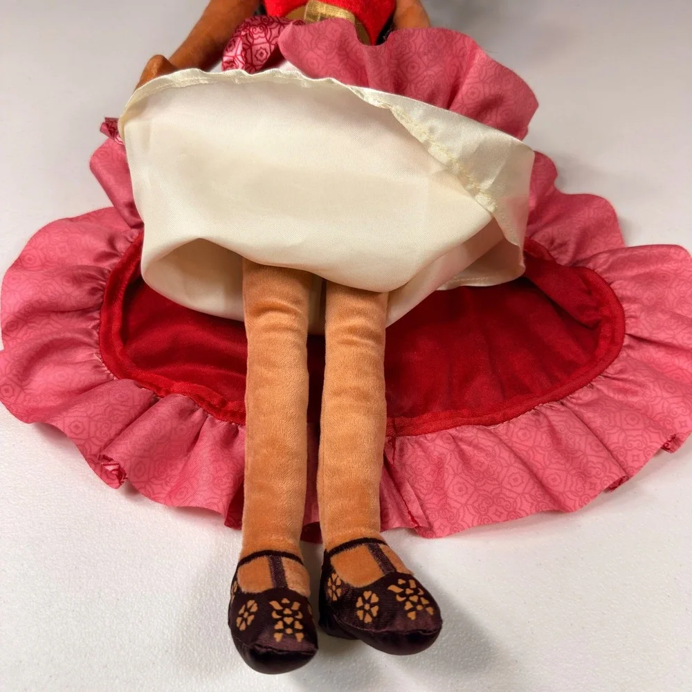 Disney Store Elena of Avalor Plush Doll Red Adventure Dress 20 Inch Large